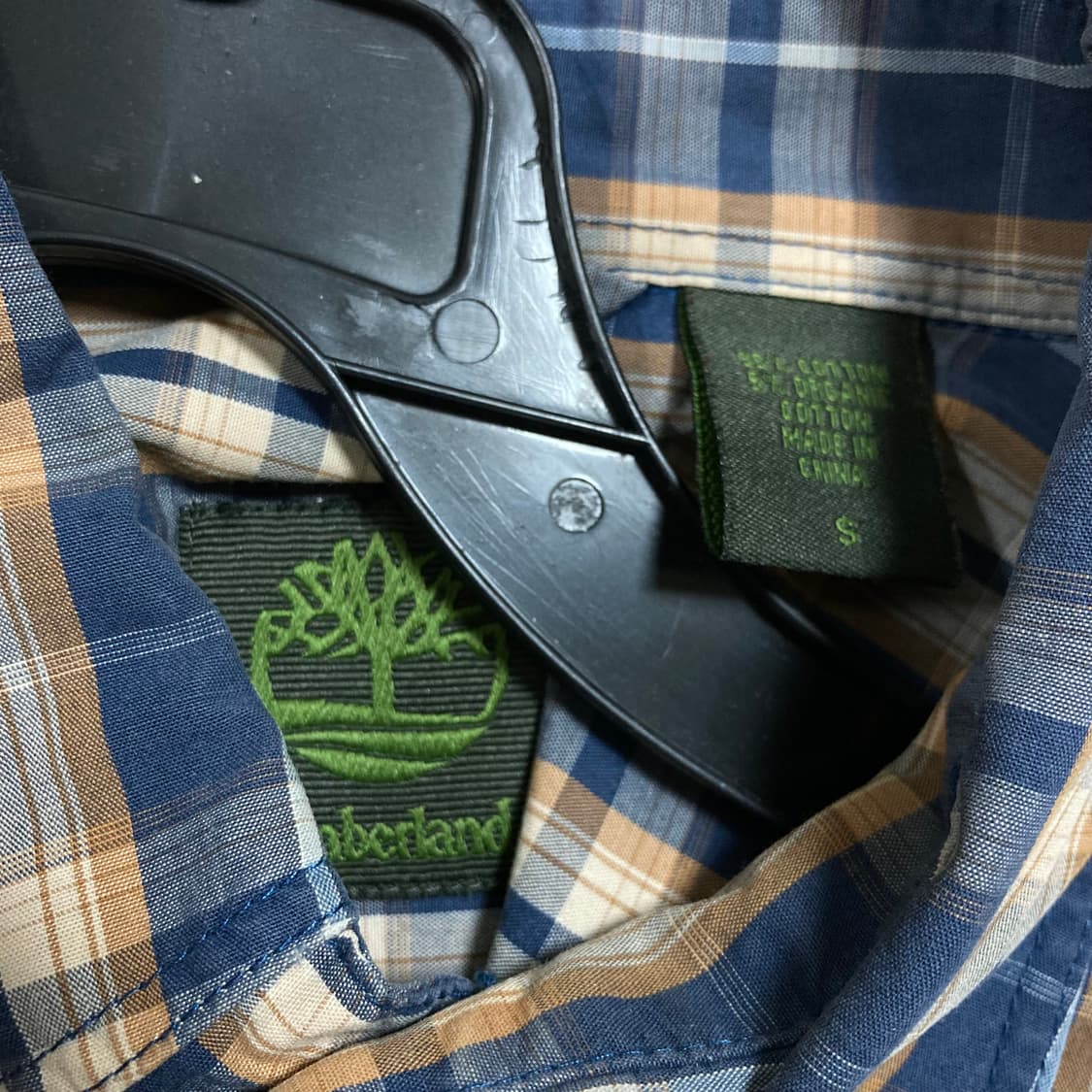 팀버랜드 스몰 로고 배색 체크 셔츠 상품이미지3