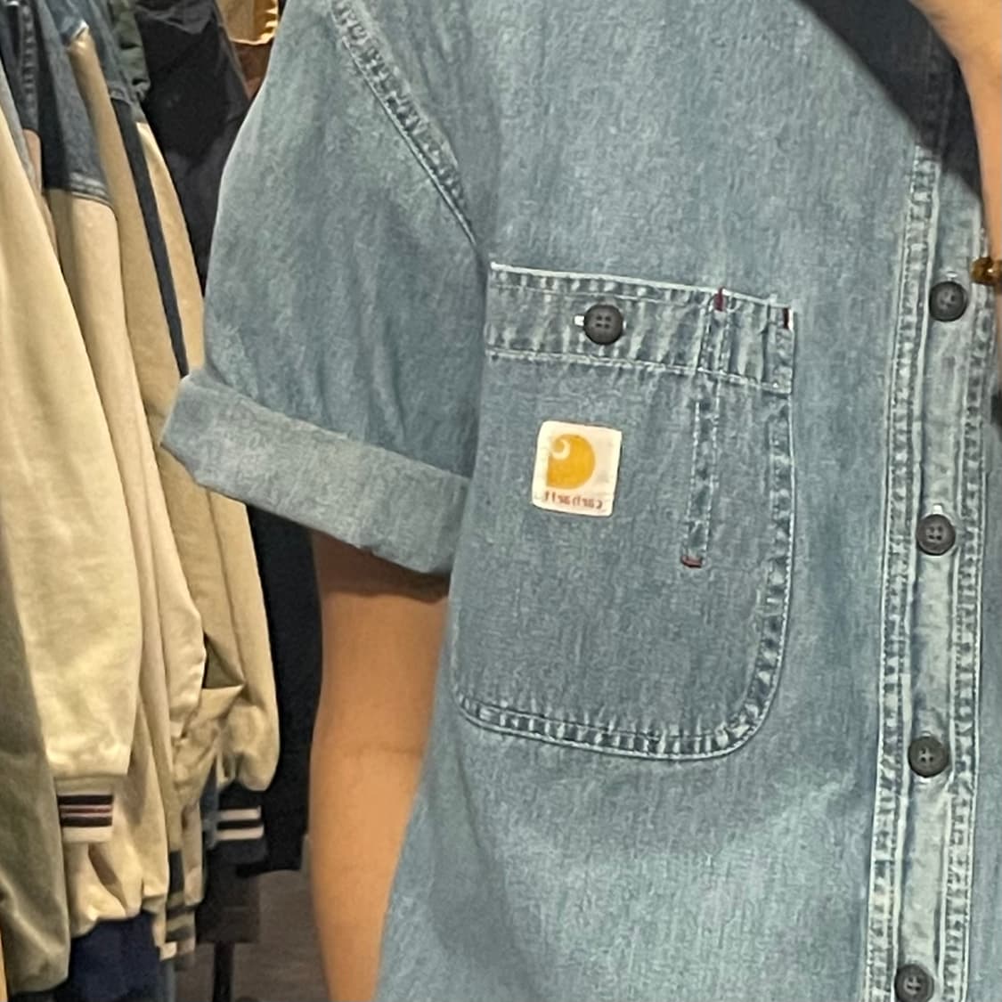 [IM] carhartt 칼하트 연청 데님 반팔셔츠 상품이미지7