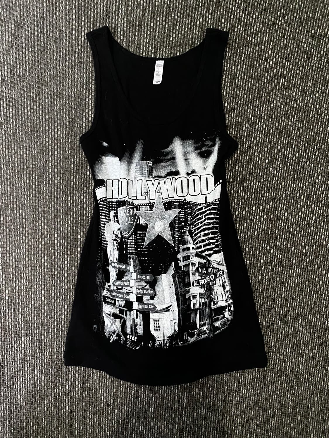 Y2K HOLLYWOOD Glitter Print Sleeveless 상품이미지1