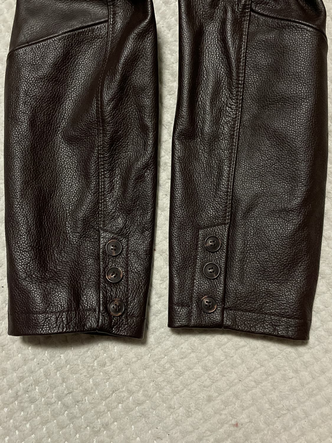 웨스턴 무드 카우하이드 소가죽 레더 카 코트 다크 브라운 상품이미지6