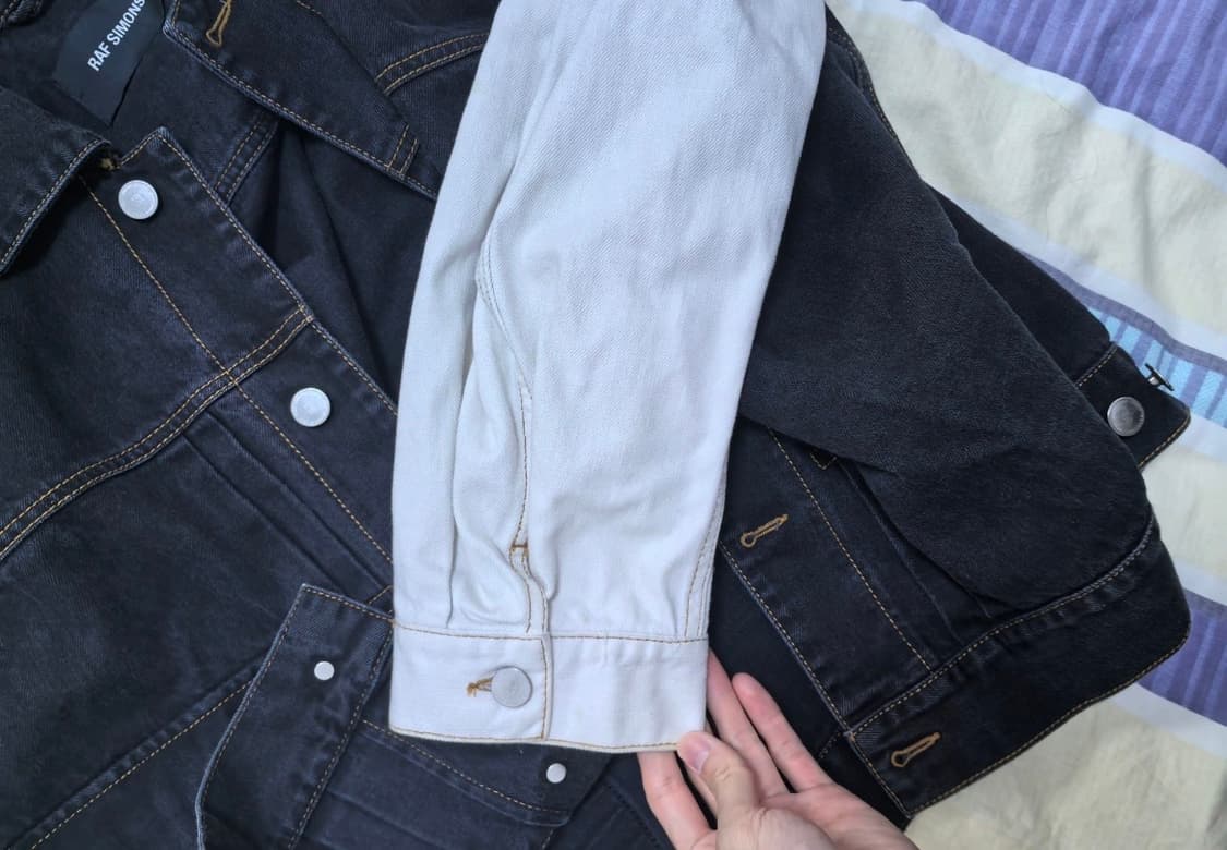 [S] 라프시몬스 투톤 데님 자켓 창모착용 상품이미지4
