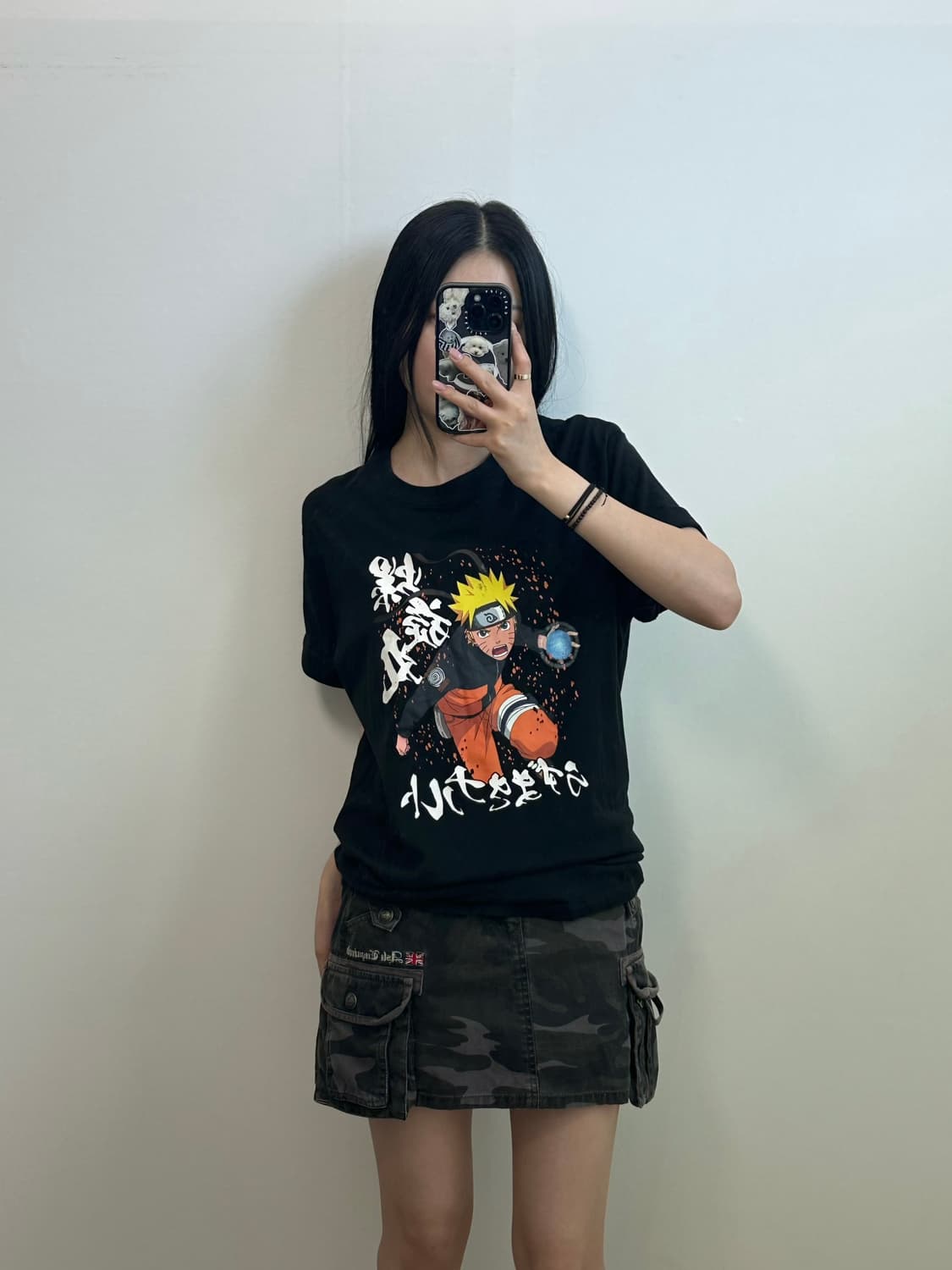Vintage 빈티지 나루토 애니메이션 블랙 반팔 티셔츠  상품이미지1