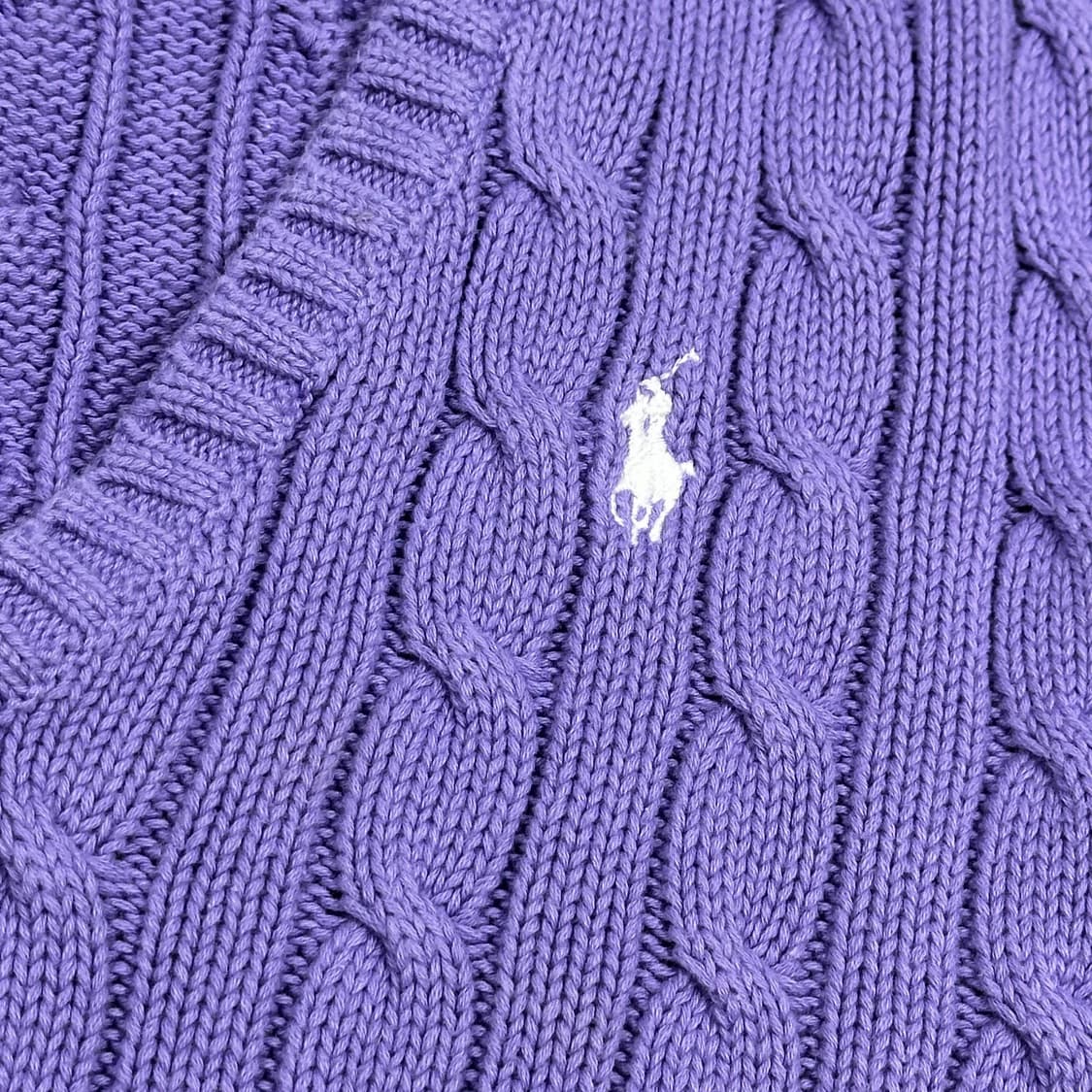 폴로 랄프로렌 여성 브이넥 케이블 니트 퍼플 여성M 상품이미지3