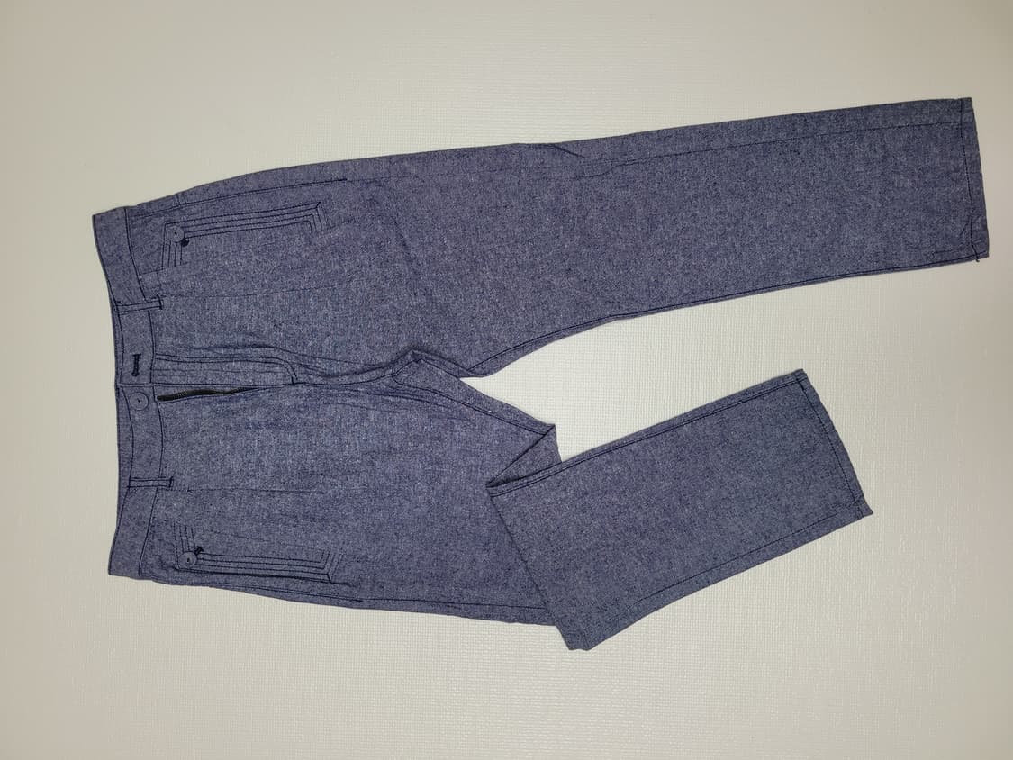 카이아크만 남자 샴브레이 슬랙스 32 네이비 상품이미지1