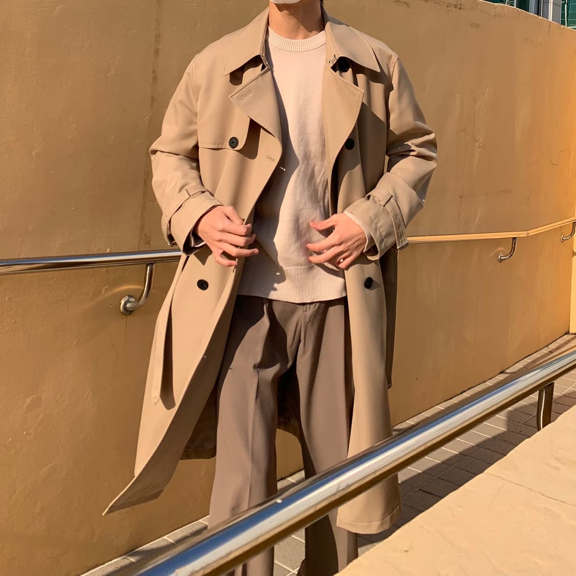 인사일런스 슬로시 울 트렌치 코트 베이지 M 상품이미지1