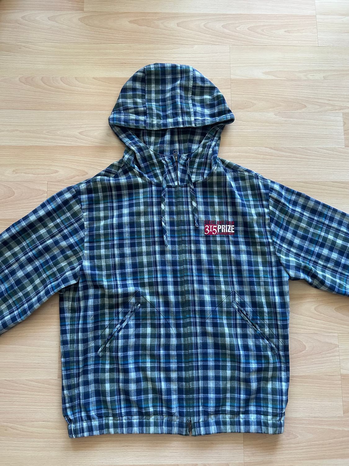 테켓 체크 셔츠 후드 집업 자켓 상품이미지2