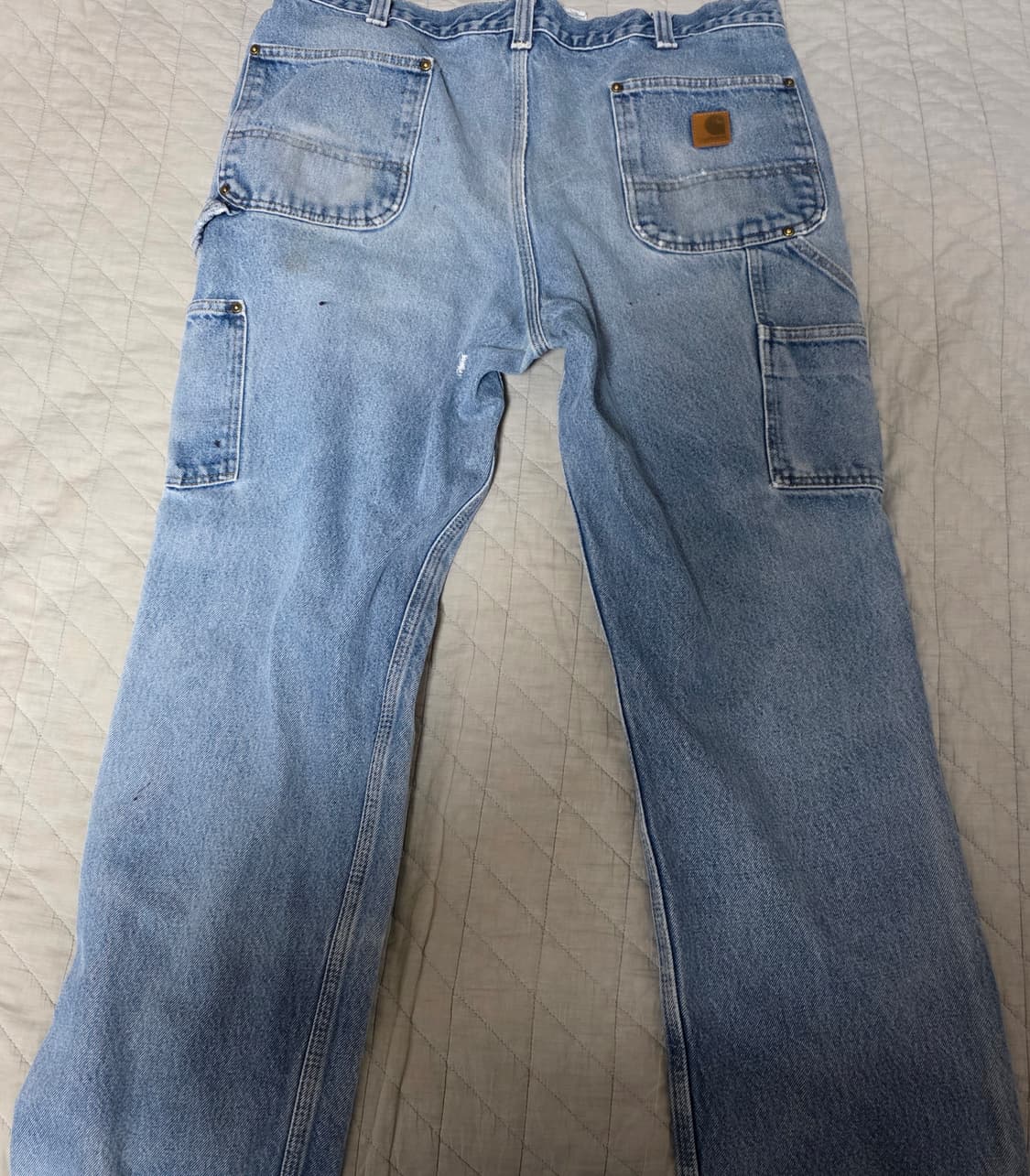 [38X32] 빈티지 칼하트 더블니 데님 릴렉스핏 트래쉬드 B-10 상품이미지5