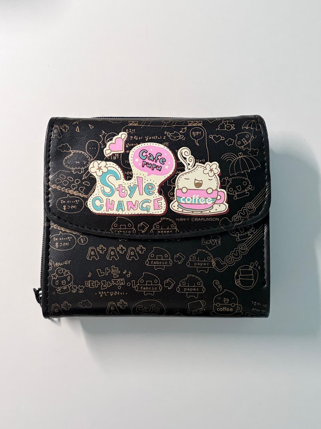고전문구 바른손 카페푸푸 블랙 반지갑 상품이미지1