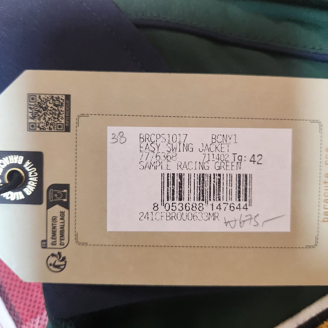 바라쿠타 코치자켓 스윙자켓 새상품 42사이즈 상품이미지3