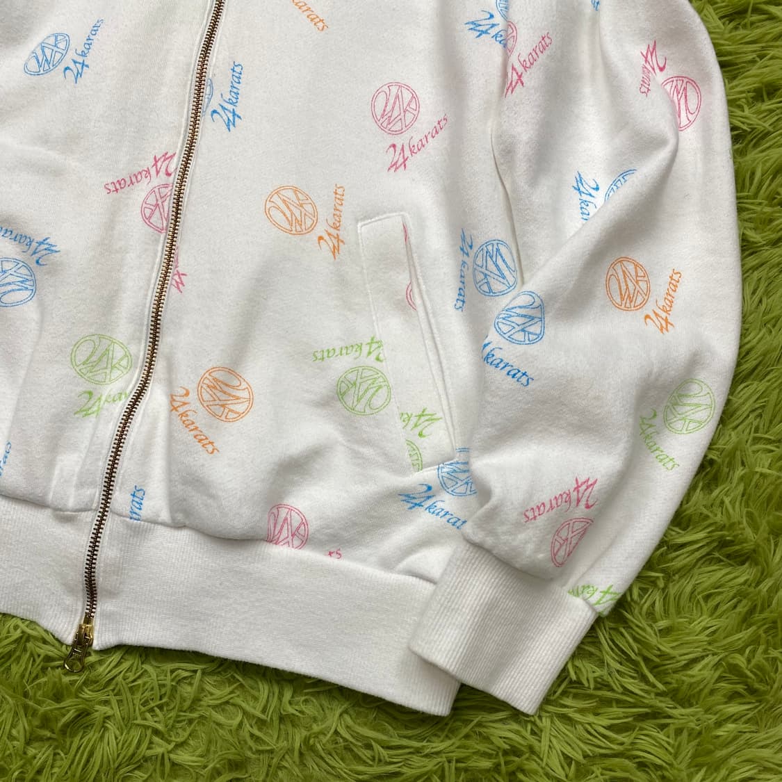 24 KARATS 컬러풀 로고 프린팅 풀 집 후드 자켓 상품이미지3