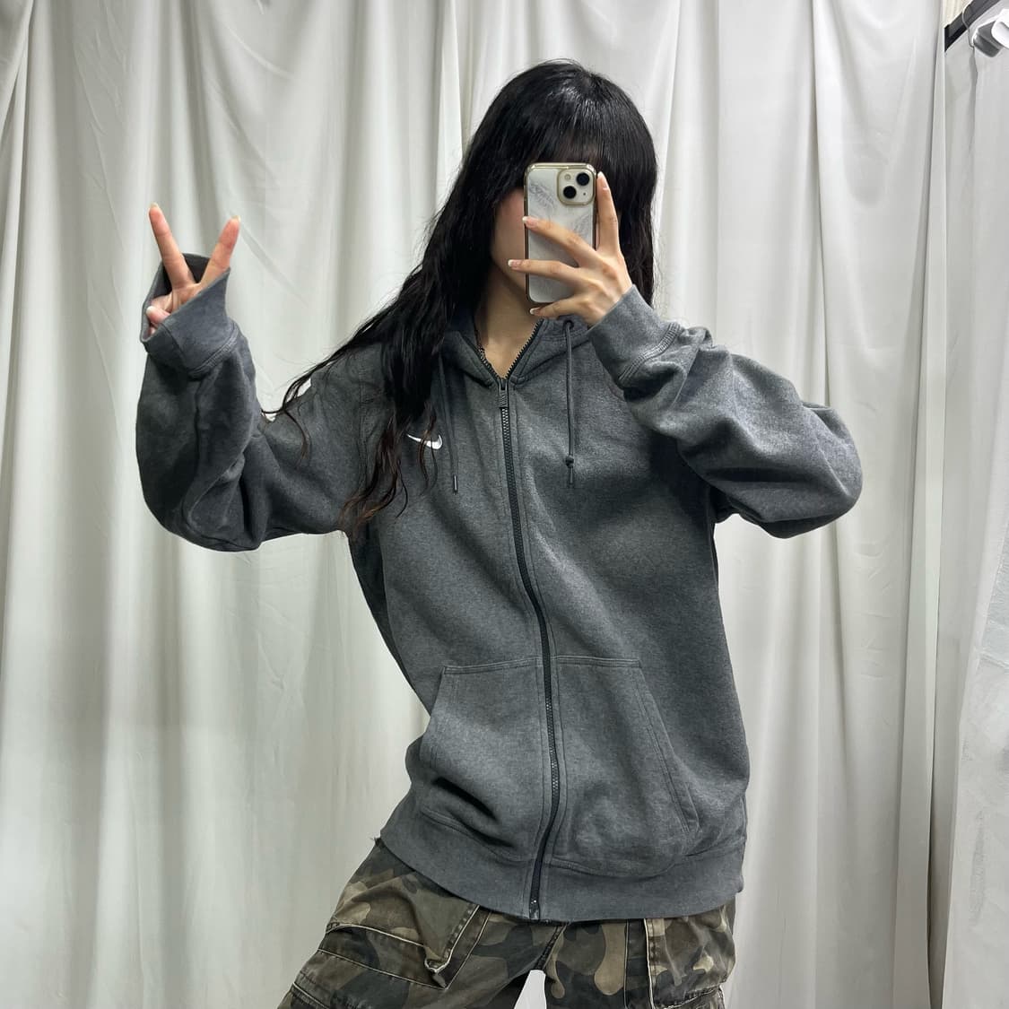 Nike gray hood zip-up  상품이미지2