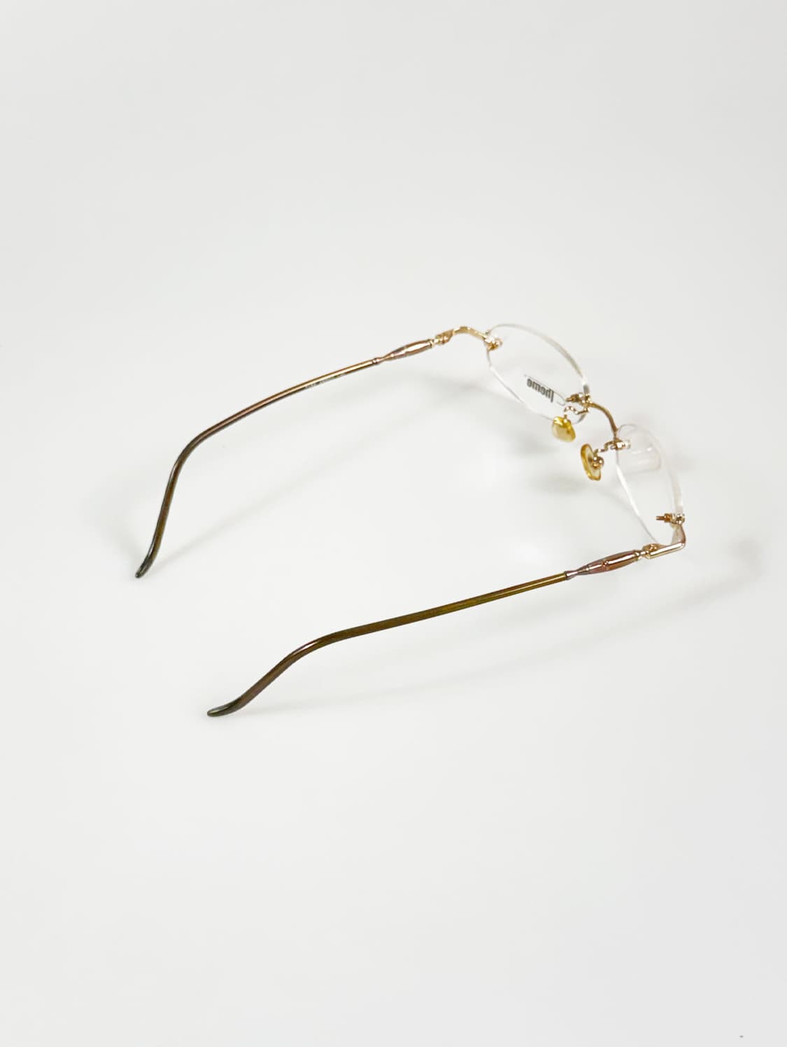 90s THEME 골드 오벌 무테 메탈 빈티지 안경 상품이미지4