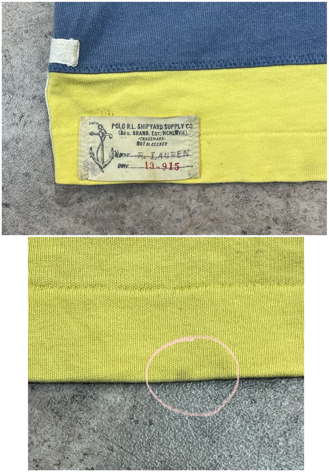 폴로 랄프로렌 스트라이프 럭비 반팔 카라티 레몬 XL #csz3808 상품이미지6