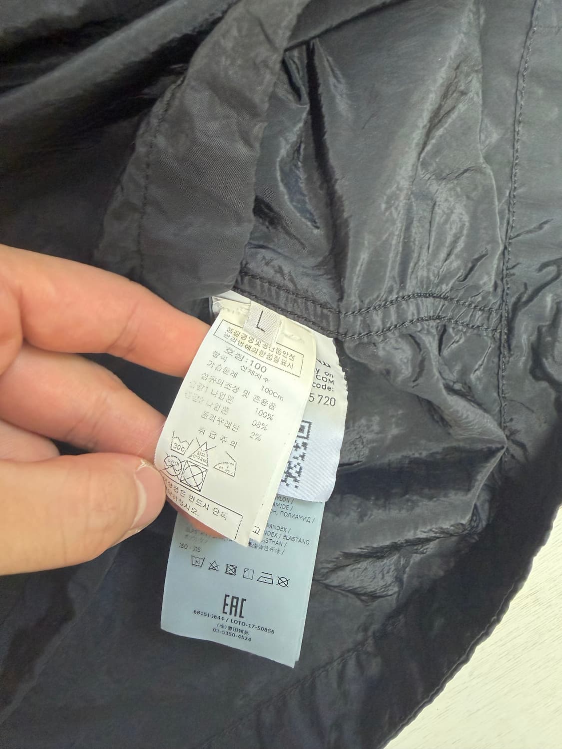 백화점판) 스톤아일랜드 나일론 메탈 셔츠 L 사이즈  백화점 한글텍이라서 상품이미지9