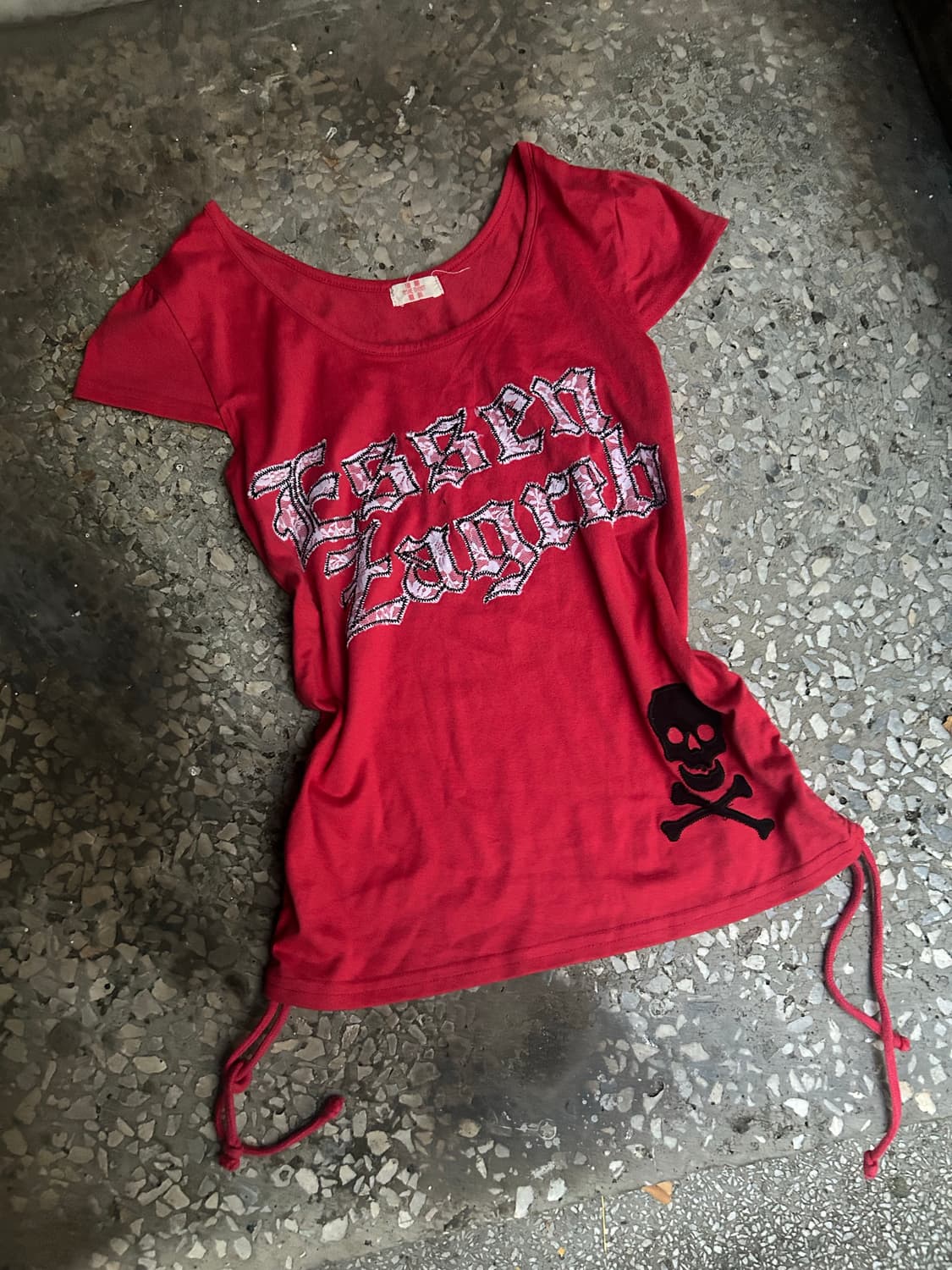 2000s 펑크 핫핑크 스컬 반팔티  상품이미지1