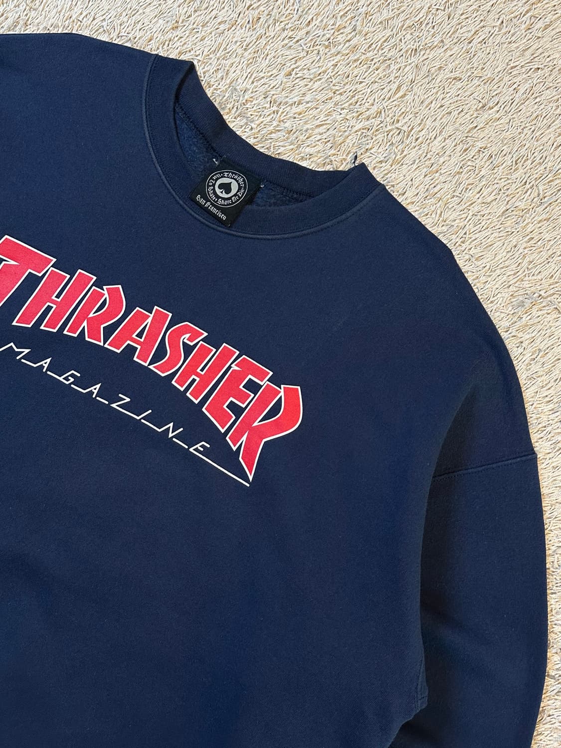 트레셔 THRASHER 플레임 로고 맨투맨 네이비 상품이미지2