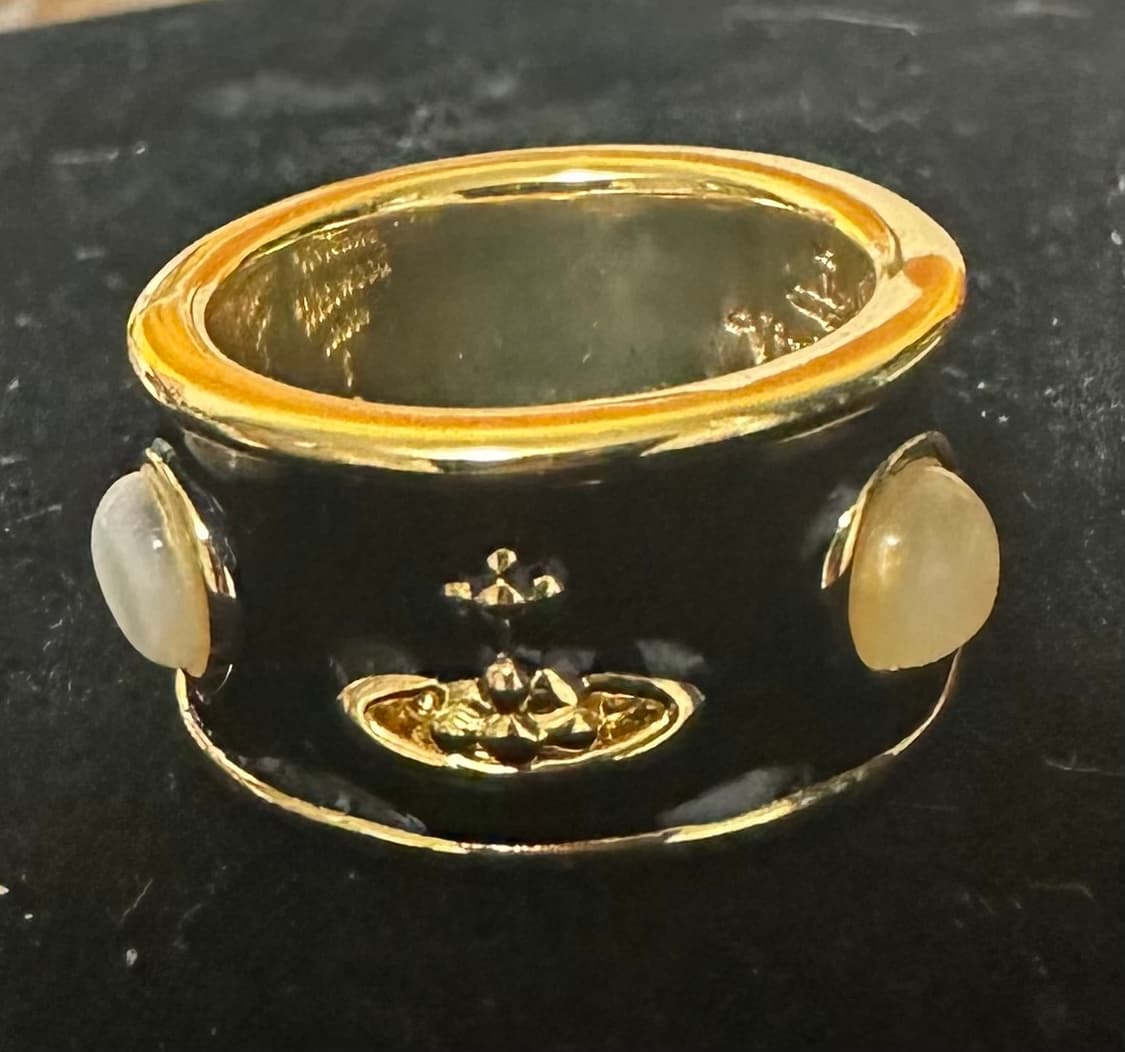 비비안웨스트우드 반지 골드 화이트&블랙 상품이미지7