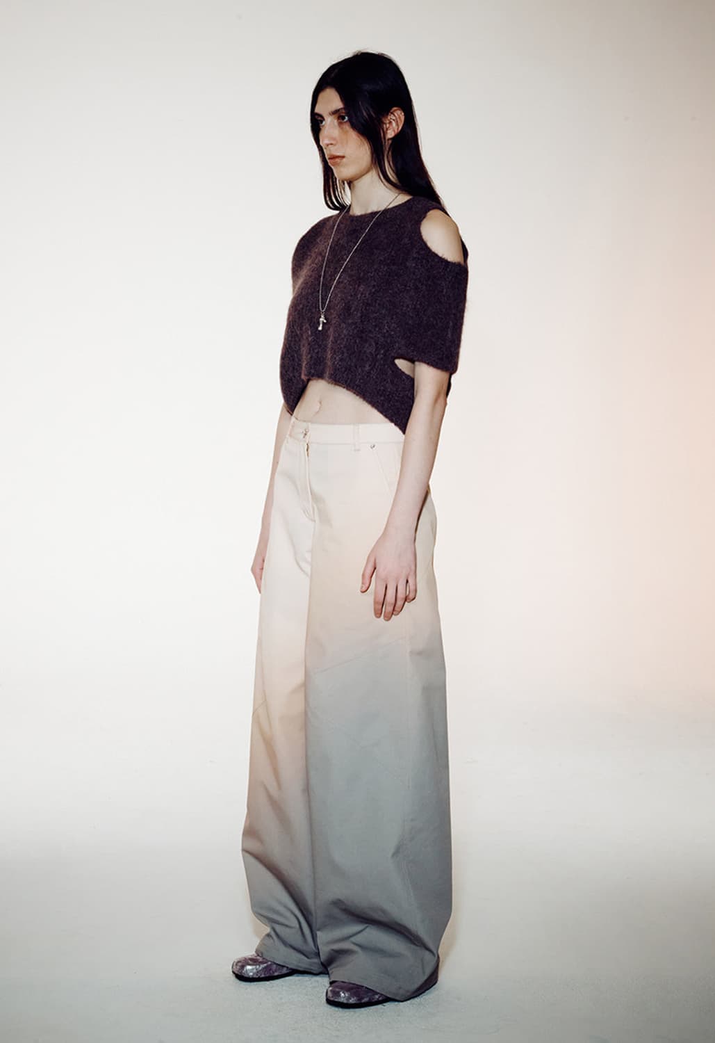 오픈와이와이 와이드 레그 팬츠 핑크 그라데이션 상품이미지2