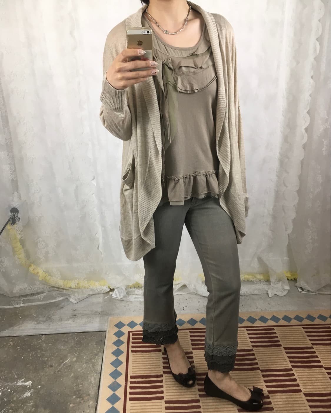 TSUMORI CHISATO beige linen cardigan 상품이미지3