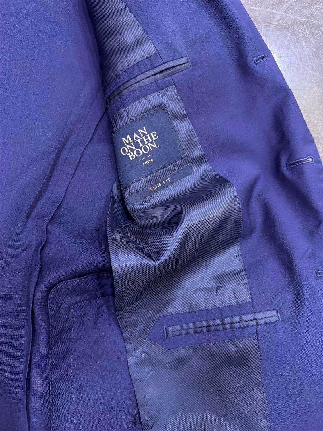 맨온더분 슬림 블레이저 싱글 자켓 네이비 46 상품이미지7