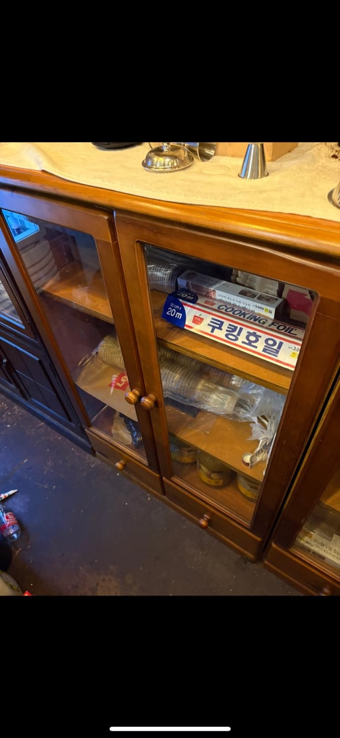 빈티지 원목 유리장 상품이미지2