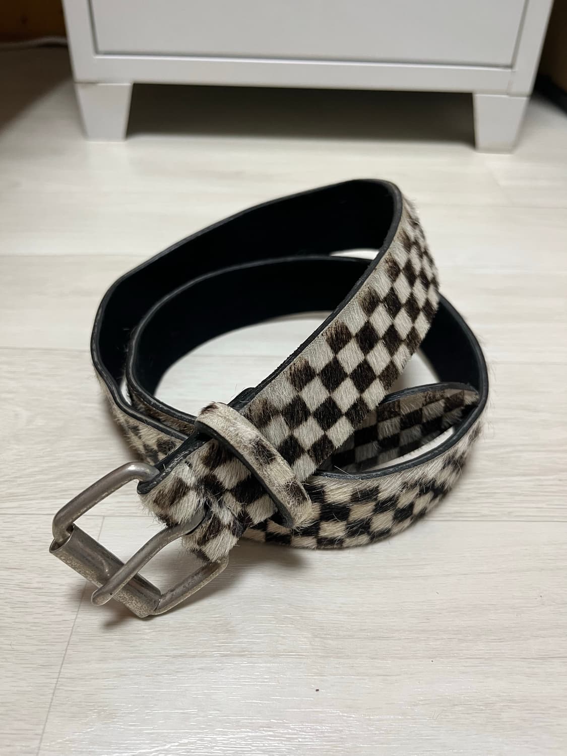 Supreme Checker Pony Hair Belt 상품이미지1