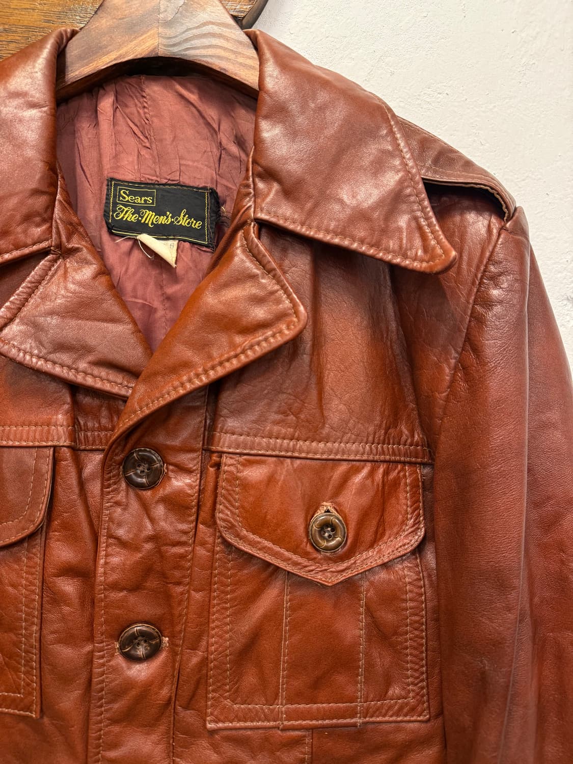 (L) 70s Sears Genuine Leather Field Jack 상품이미지4