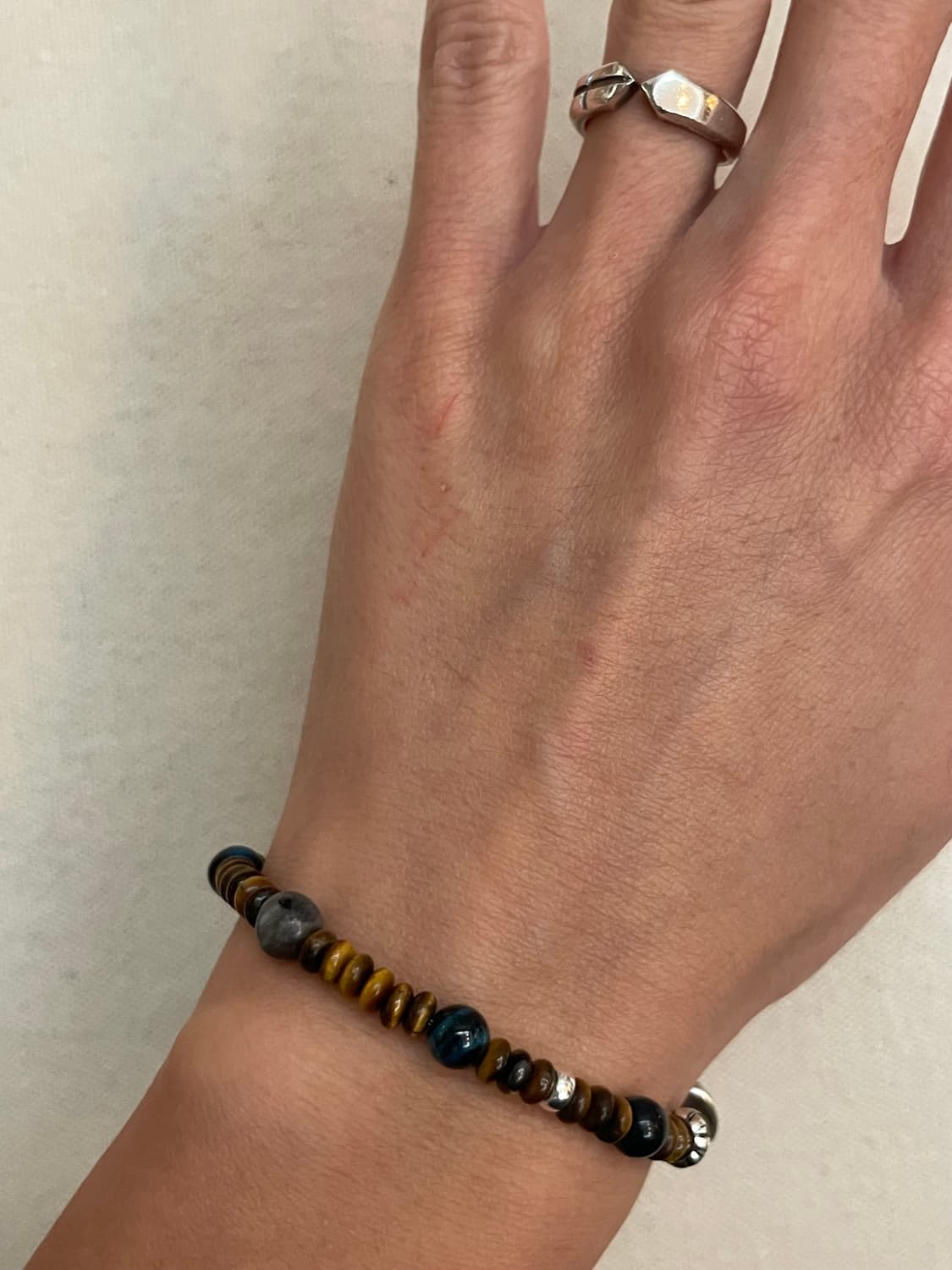 Silver & Tiger Eye Stone Bracelet 상품이미지4