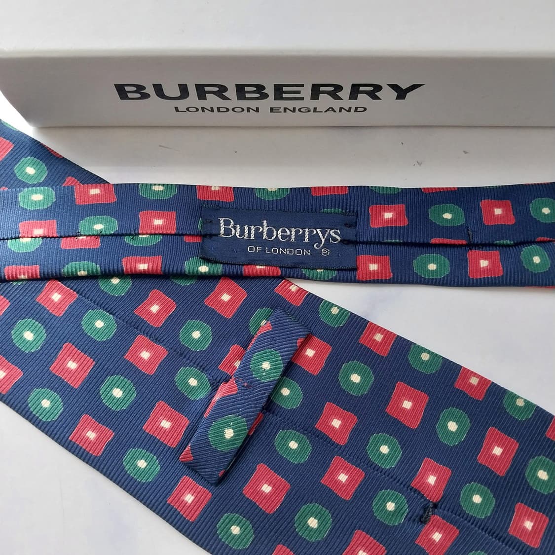 BURBERRY 버버리 넥타이 네이비 기하 패턴 9.5cm A등급 K28 상품이미지6
