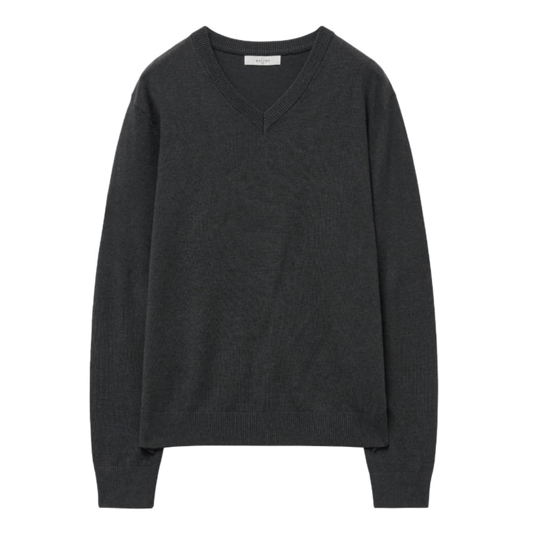 [52] 노이어 실키 브이넥 니트 다크그레이 상품이미지2