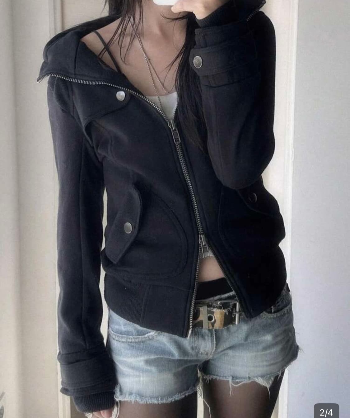 투웨이 집업자켓 블랙 상품이미지5