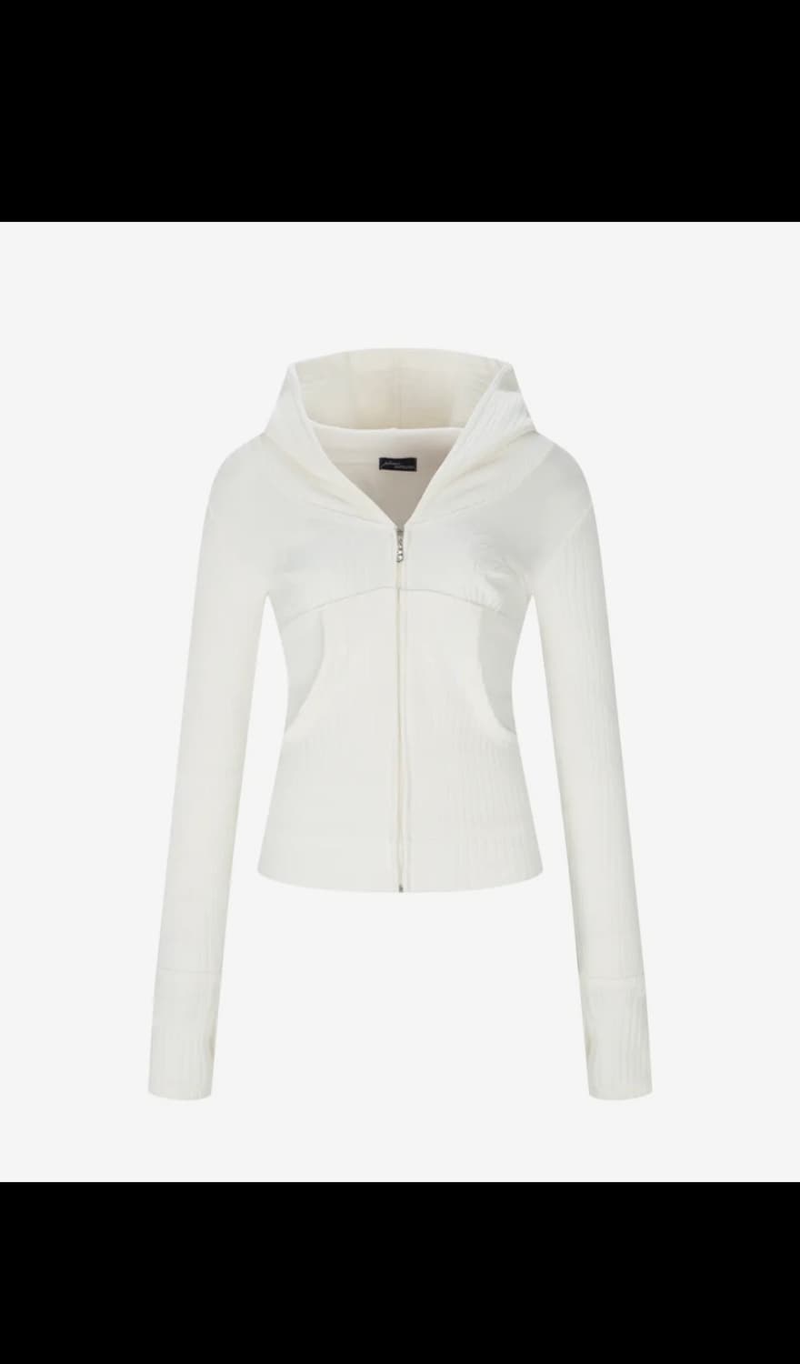 플리즈노팔로우 Devon Ribbed Hoodie 아이보리 후드집업 상품이미지2