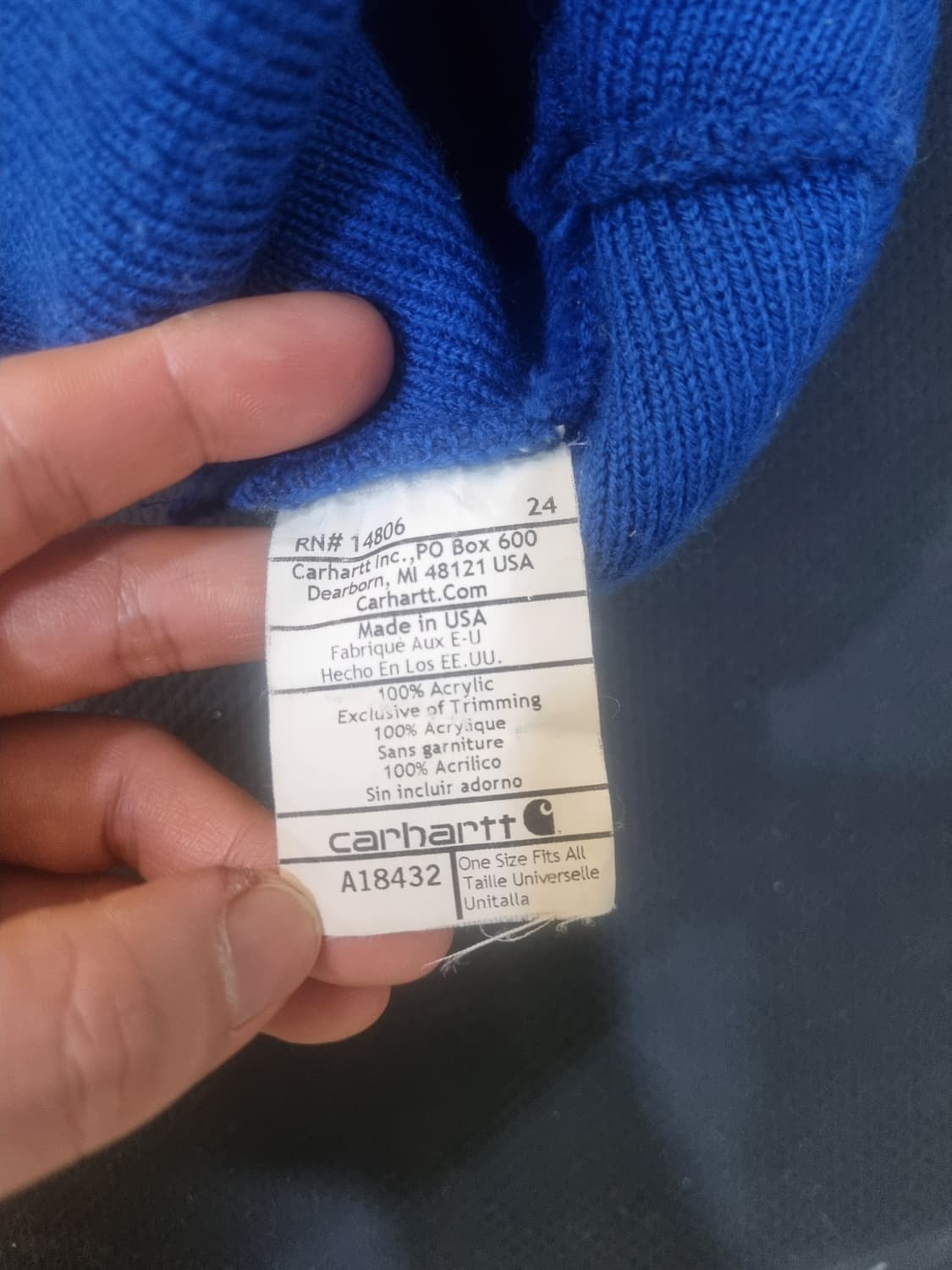 [정품/USA] 칼하트 비니 (로열 블루 / S15 빈티지) 상품이미지3