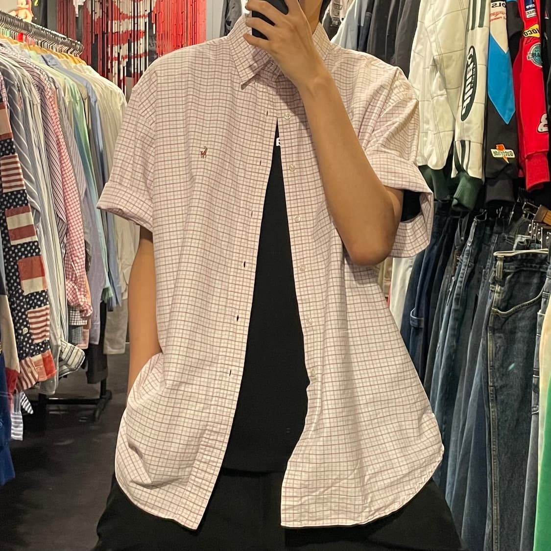 [IM] polo 폴로 옥스포드 핑크 체크 반팔셔츠 상품이미지4