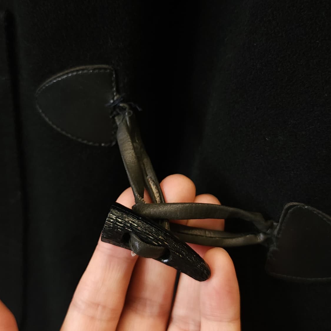 90s 프렌치 울 코트 빈티지 코트 이태리 더플코트 블랙 나바호 L 상품이미지7