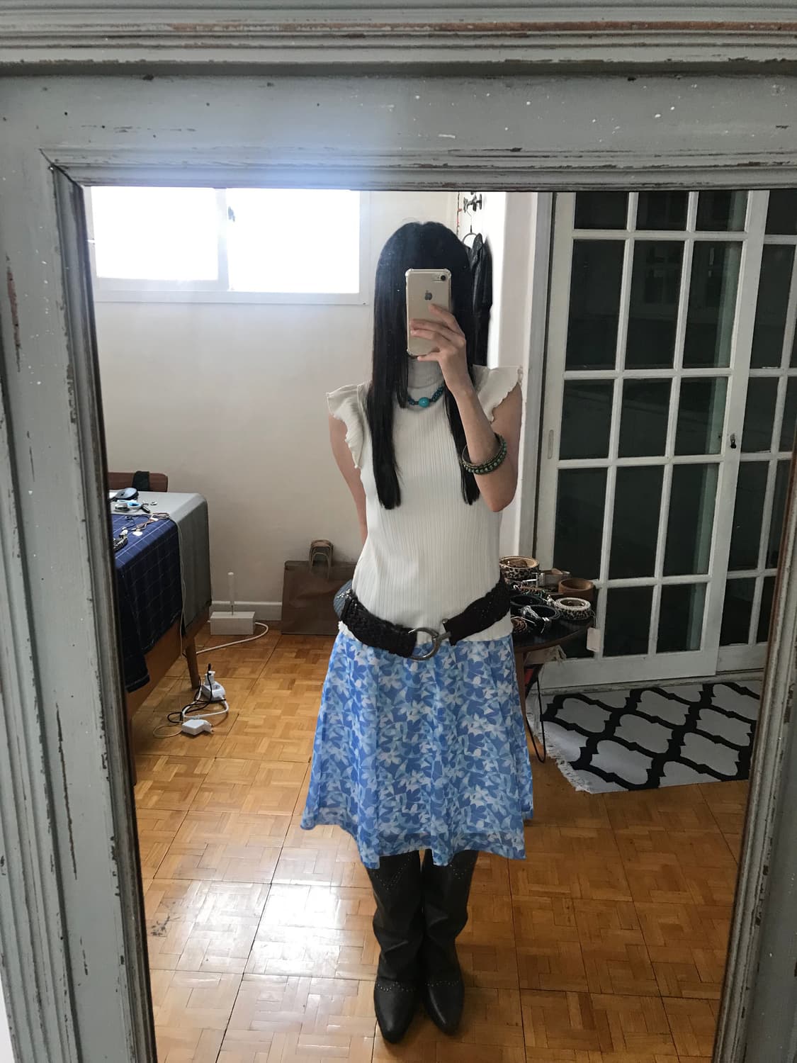 vintage pattern skirt 상품이미지1