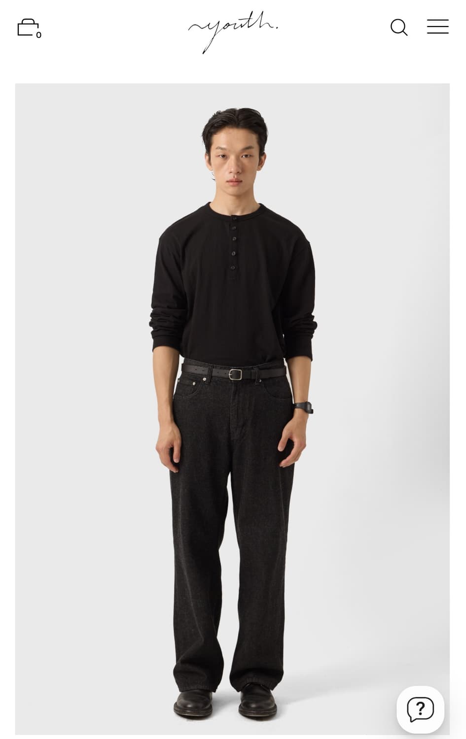 [유스] Straight Denim Pants_ Washed Black 상품이미지1