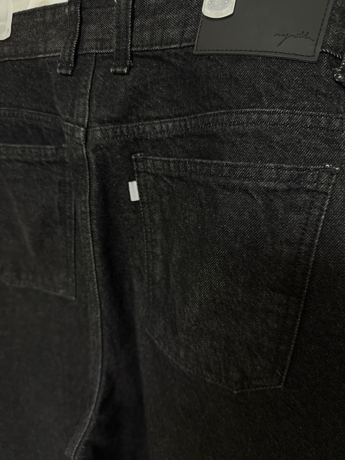 유스 와이드 데님 워시드 블랙 M 상품이미지4