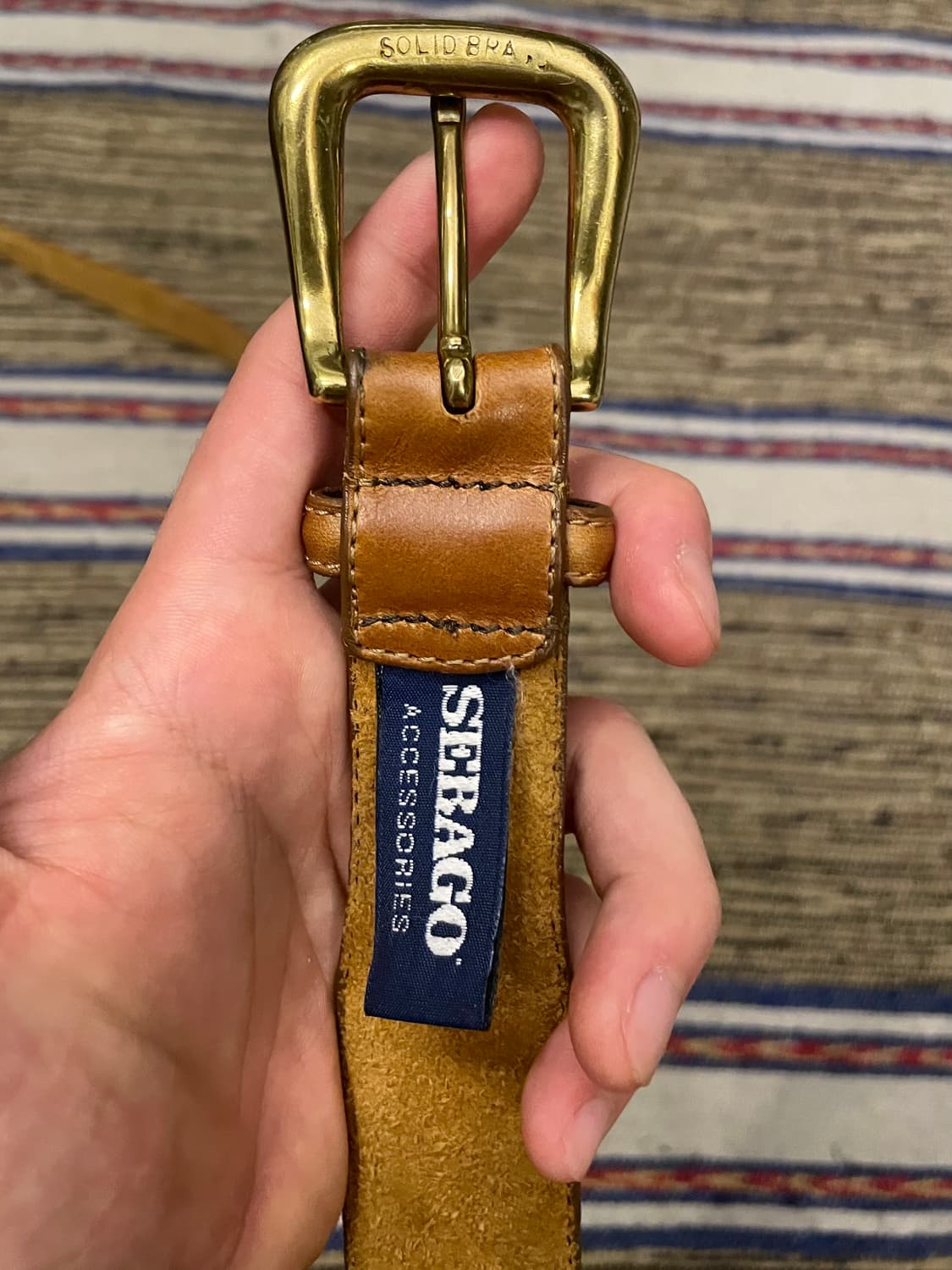 (36~40)USA SEBAGO 리얼레더 빈티지 웨스턴벨트 가죽벨트 상품이미지4