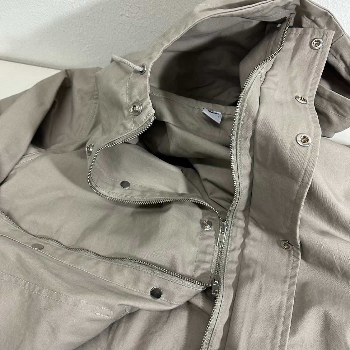 L 파르티멘토 그레이 오버핏 투웨이 코튼 후드자켓 상품이미지3