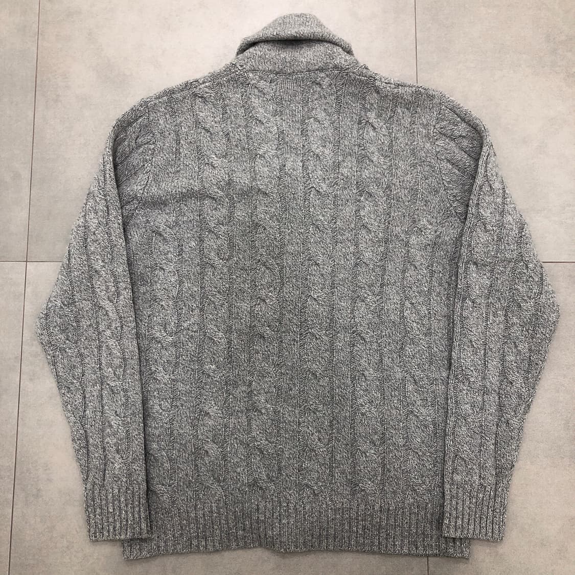 찰스티릿 울 캐시미어 케이블 니트 꽈배기 스웨터 가디건 L 상품이미지4