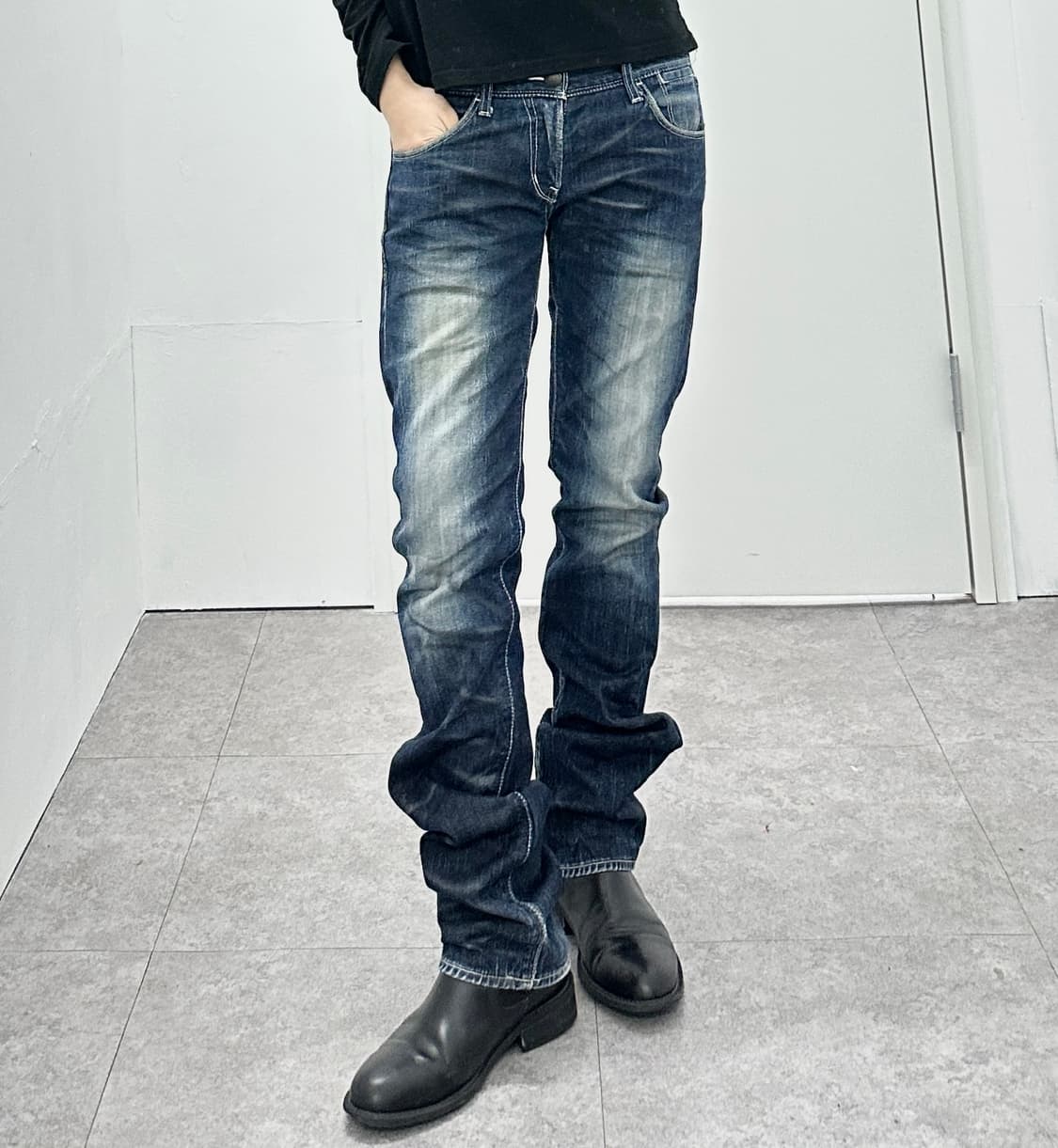 Murder License black fade lines denim je 상품이미지1