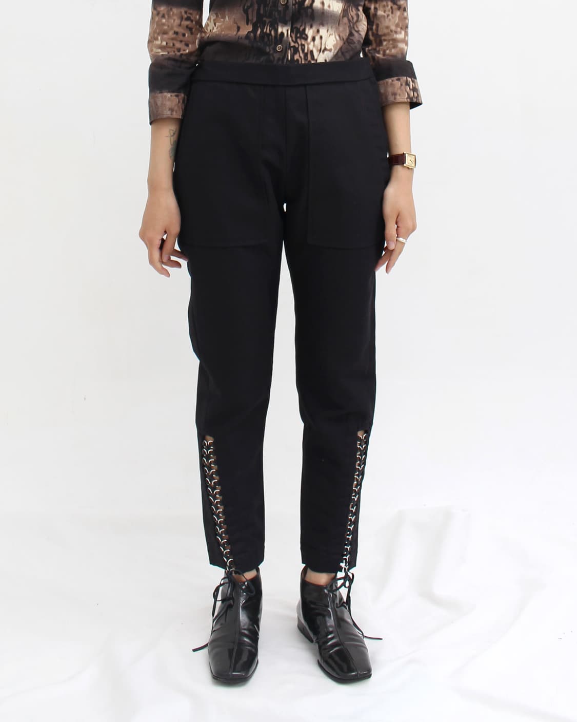 이자벨마랑 Isabel Marant 린넨 레이스업 블랙 슬림 팬츠 바지 상품이미지2