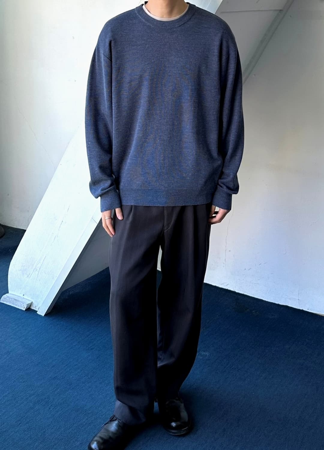 High gauge washable wool blend knit top 상품이미지6