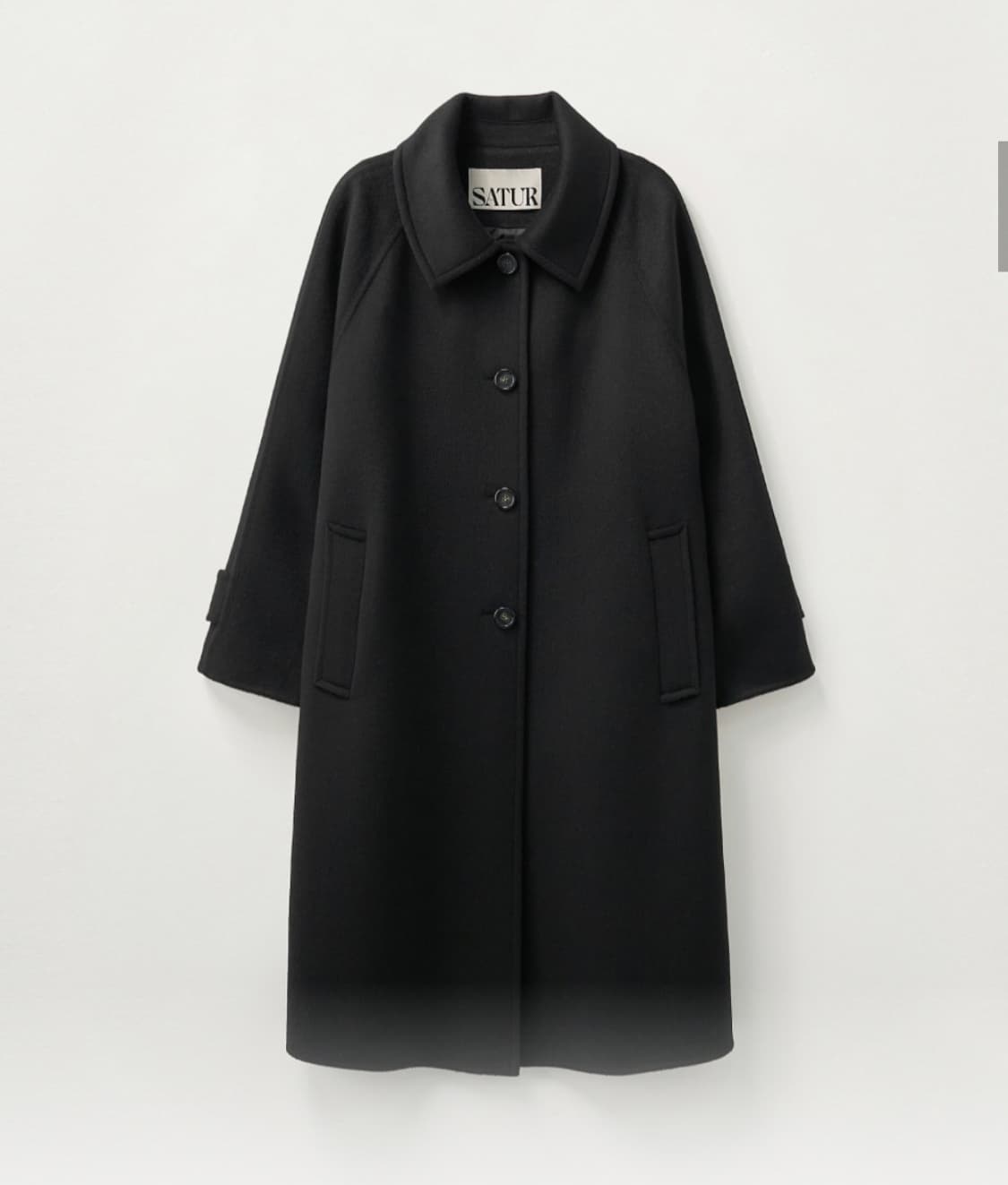 25FW 세터SATUR 에이라인 울 블렌드 싱글 코트 블랙 상품이미지1
