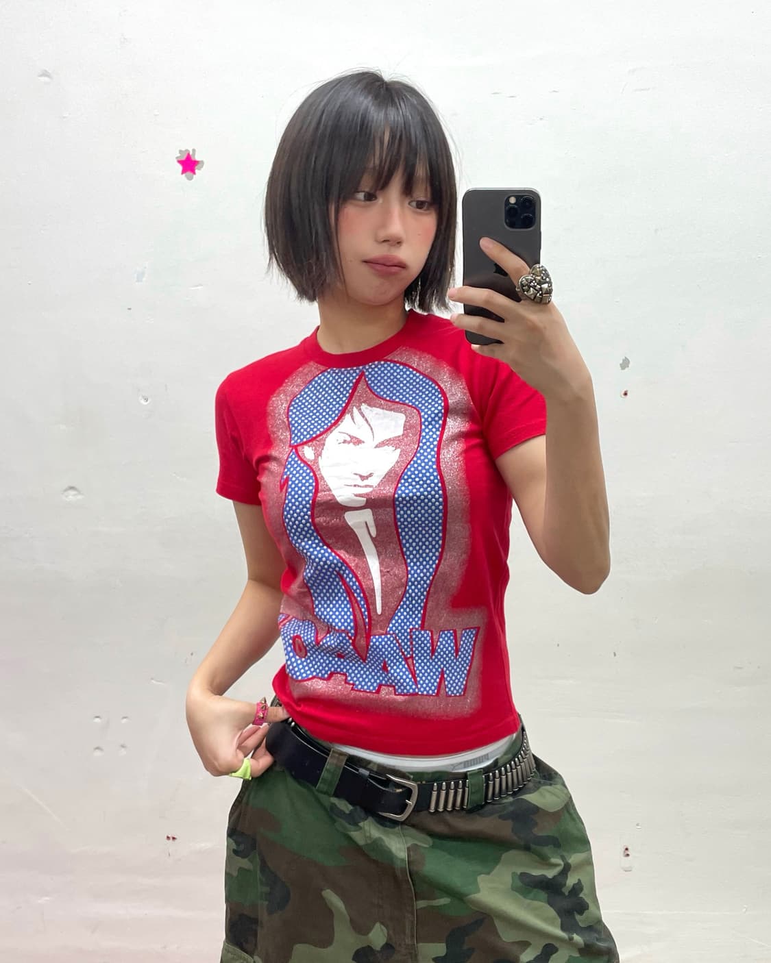 Glossy Dot Girl Red T-Shirt 상품이미지1