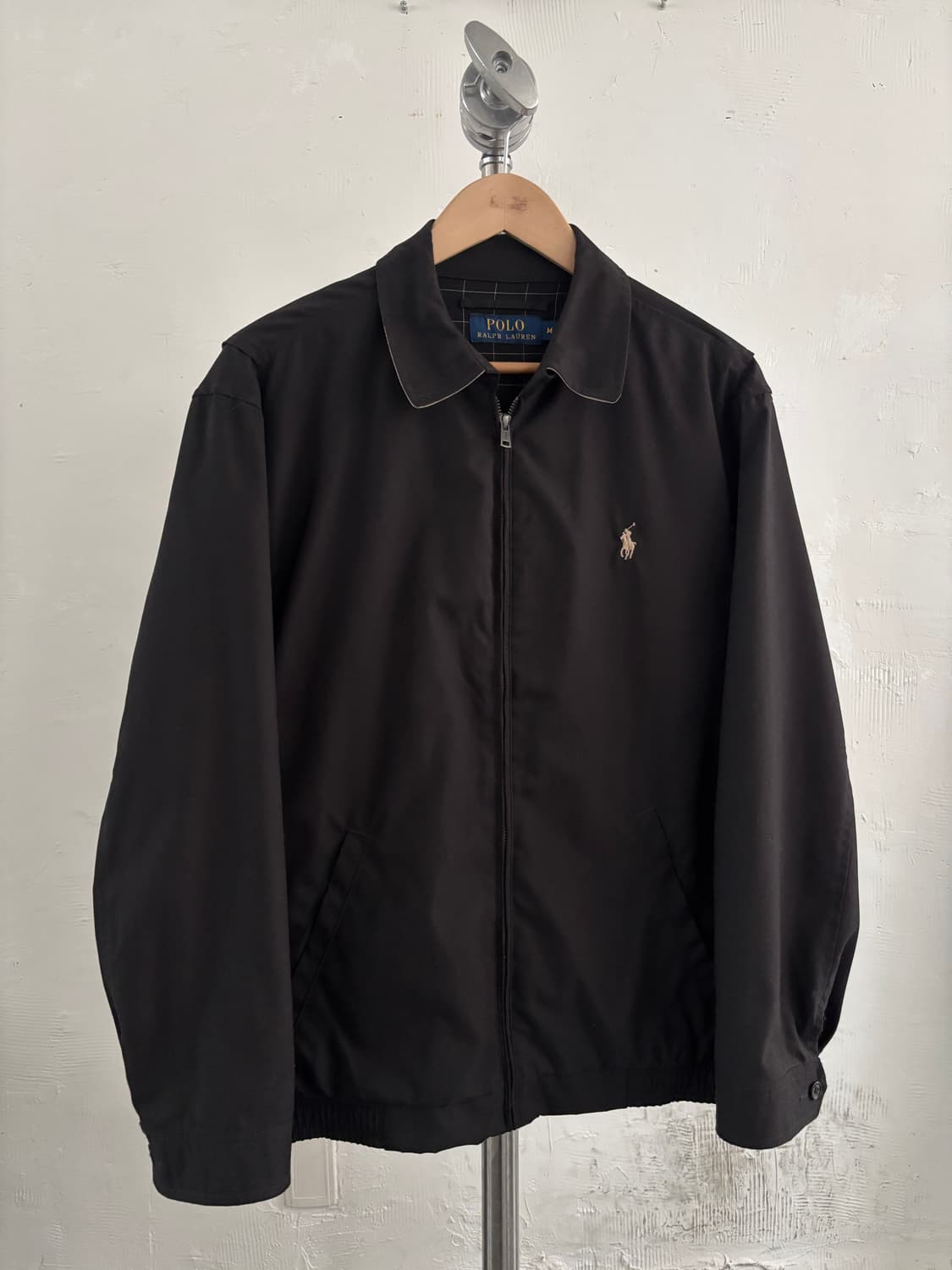 Polo 폴로 랄프로렌 신형라벨 블랙 안감체크 폴리쉘 헤링턴 자켓  상품이미지2