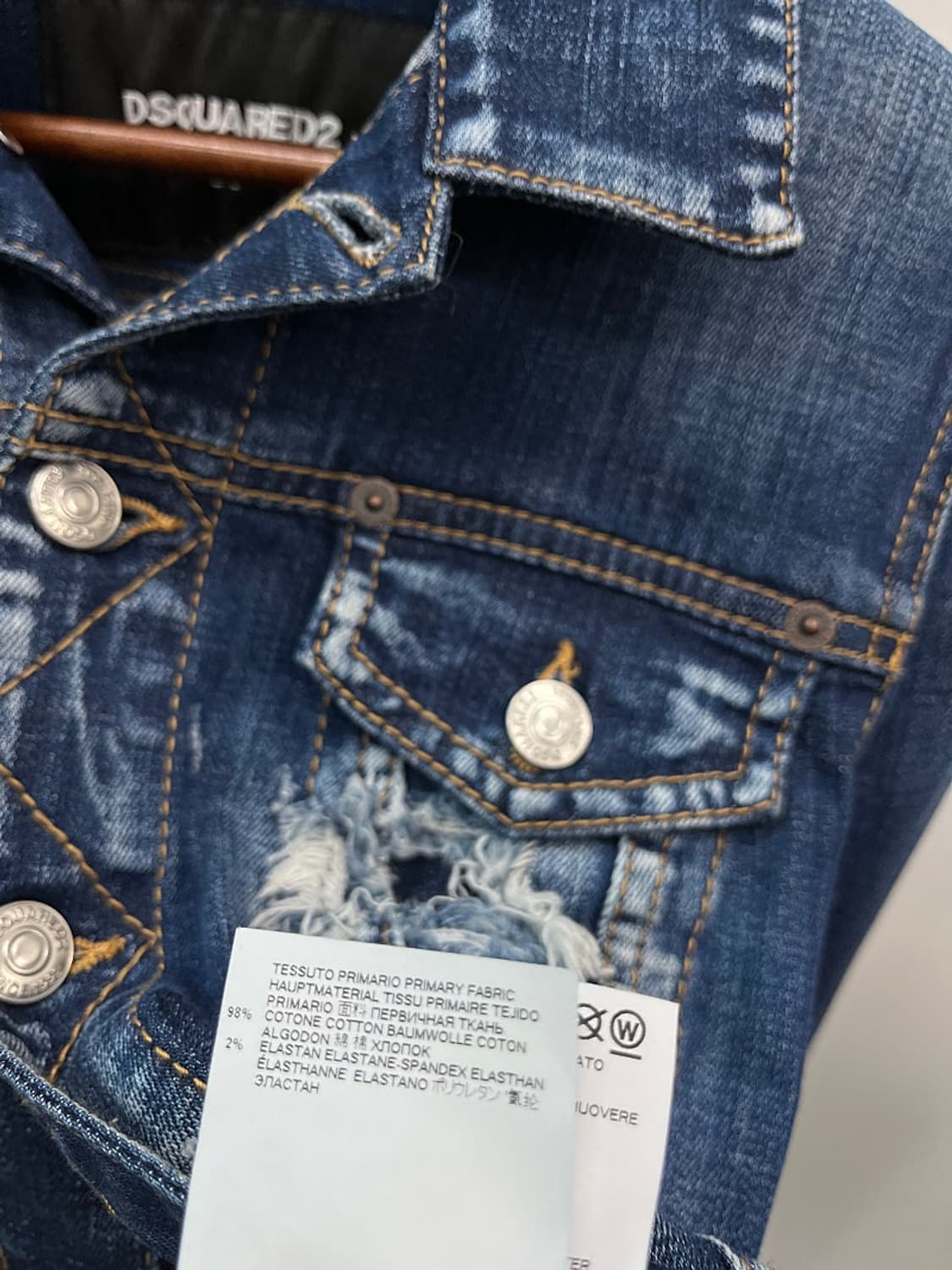 여) 디스퀘어드 데미지드 청자켓  상품이미지6