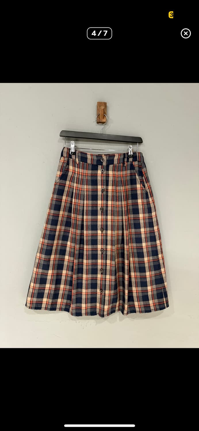 빈티지 체크 미디스커트 상품이미지2