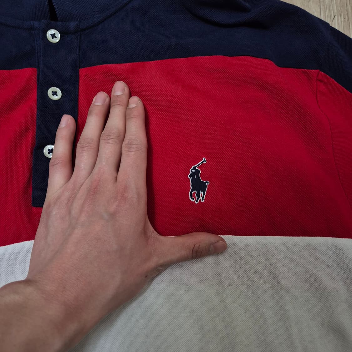 폴로 랄프로렌 스몰포니 남성 배색 PK 반팔 카라티 2XL(110) 상품이미지4